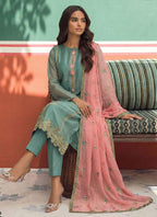 Vegaa Fashion Sky Blue Organza Fancy Zari Party Wear Suit - Distacart