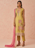Vegaa Fashion Yellow Fancy Crush Embroidered Salwar Suit - Distacart