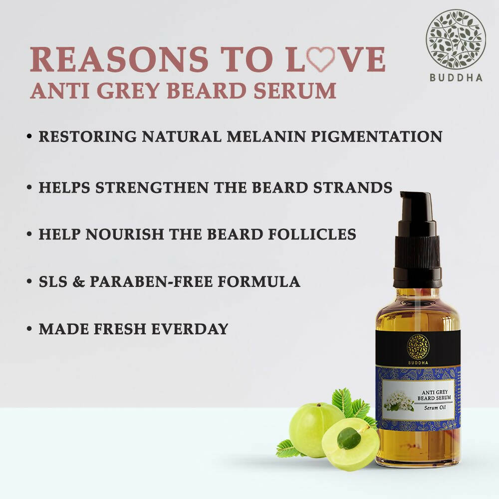 Buddha Natural Anti Grey Beard Serum Oil - Distacart
