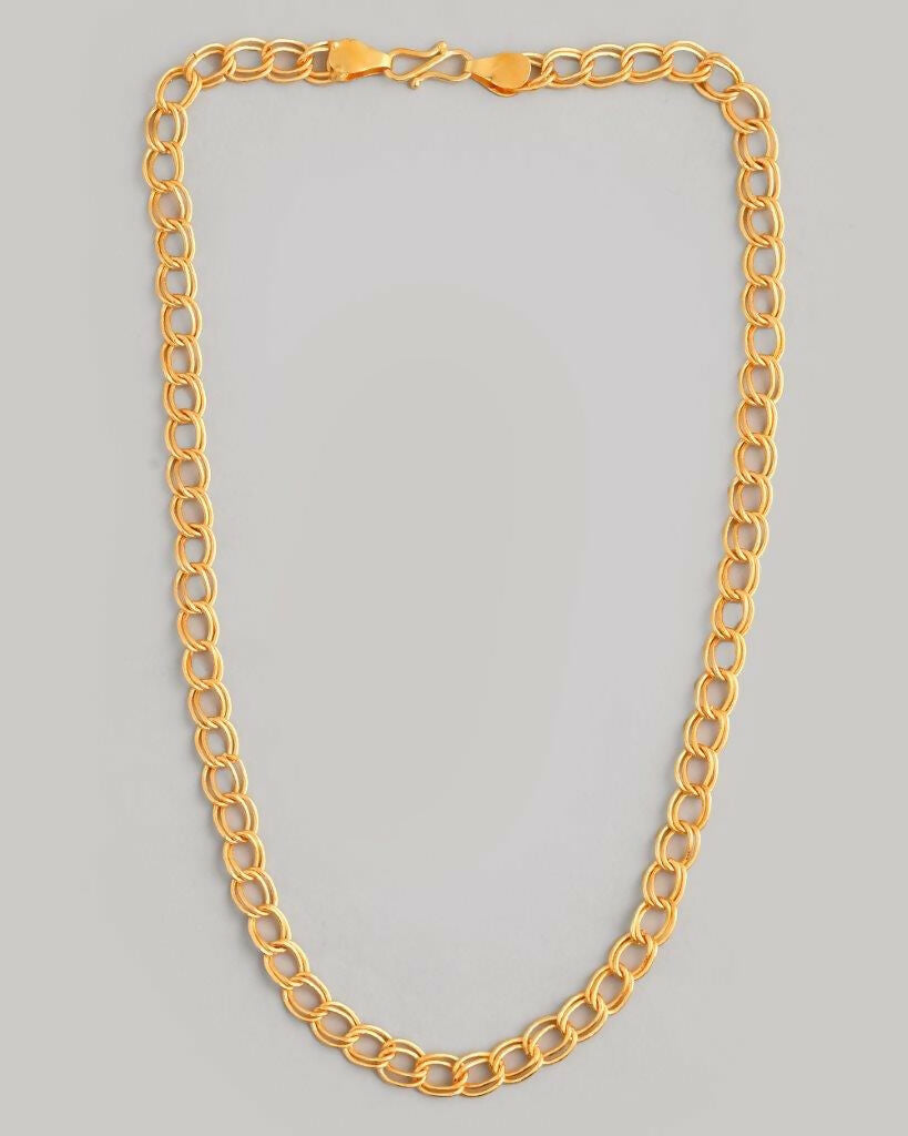 VOJ Gold-Polished Designer Circular Chain For Men
