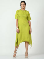 Myshka Women's Green A-Line Solid Kurta