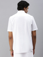 Ramraj Cotton Mens Half Sleeve White Shirt Plus Size - Breeze Cotton