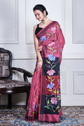 Morchari Multicolour Cotton Handloom Mirror Work Saree Unstitched Blouse - Distacart