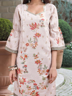 Joban Fashion Off White Position Digital Print With Position Foil Kurta Set - Distacart