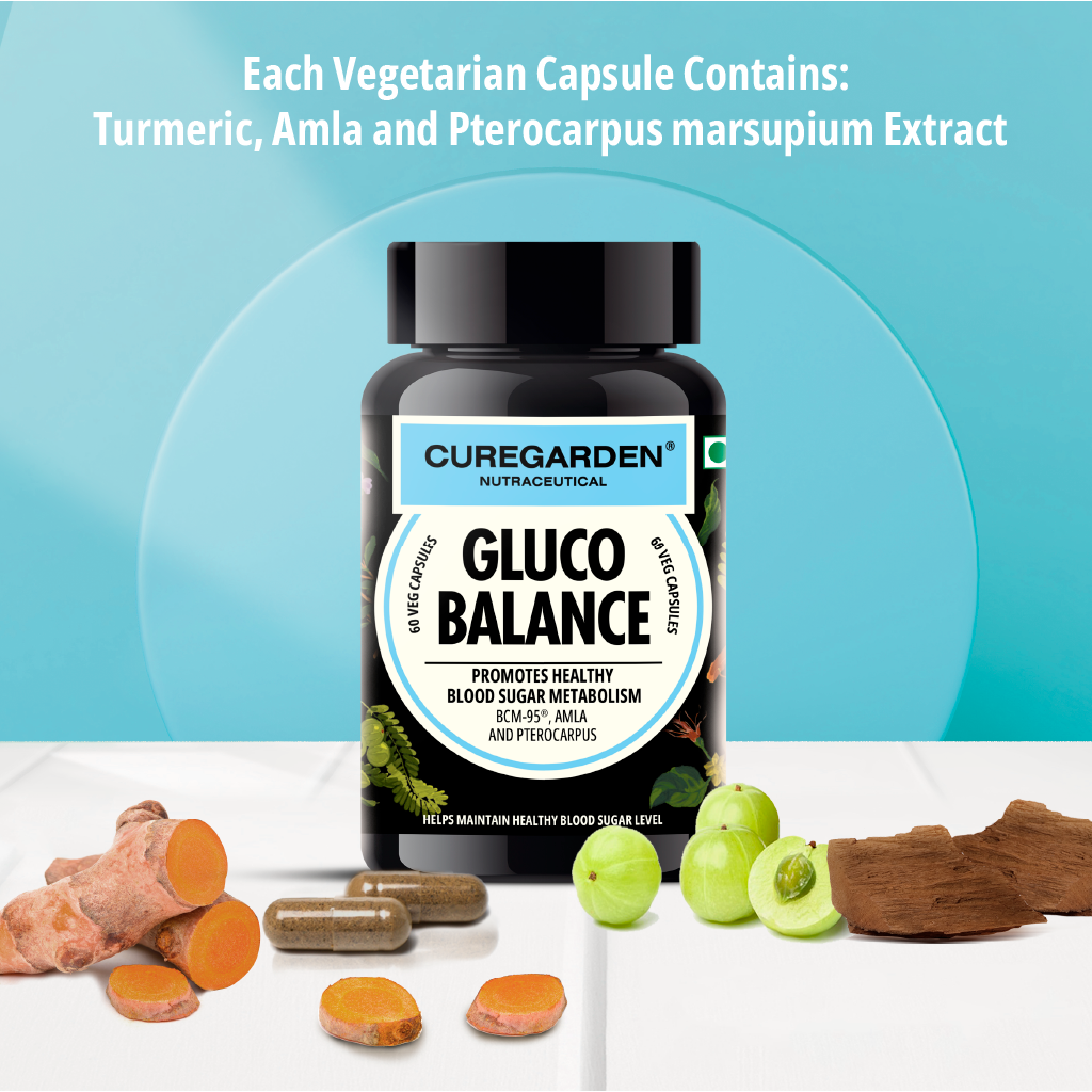 Curegarden Natural Gluco Balance Veg Capsules - Distacart