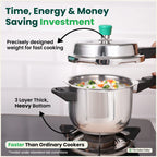 The Indus Valley QuicKooker Tri-Steel Stainless Steel Pressure Cooker, Premium Quality, 3 Layer Heavy Bottom, 100% Safe, ISI Certified, Induction & Gas, 3/5 L