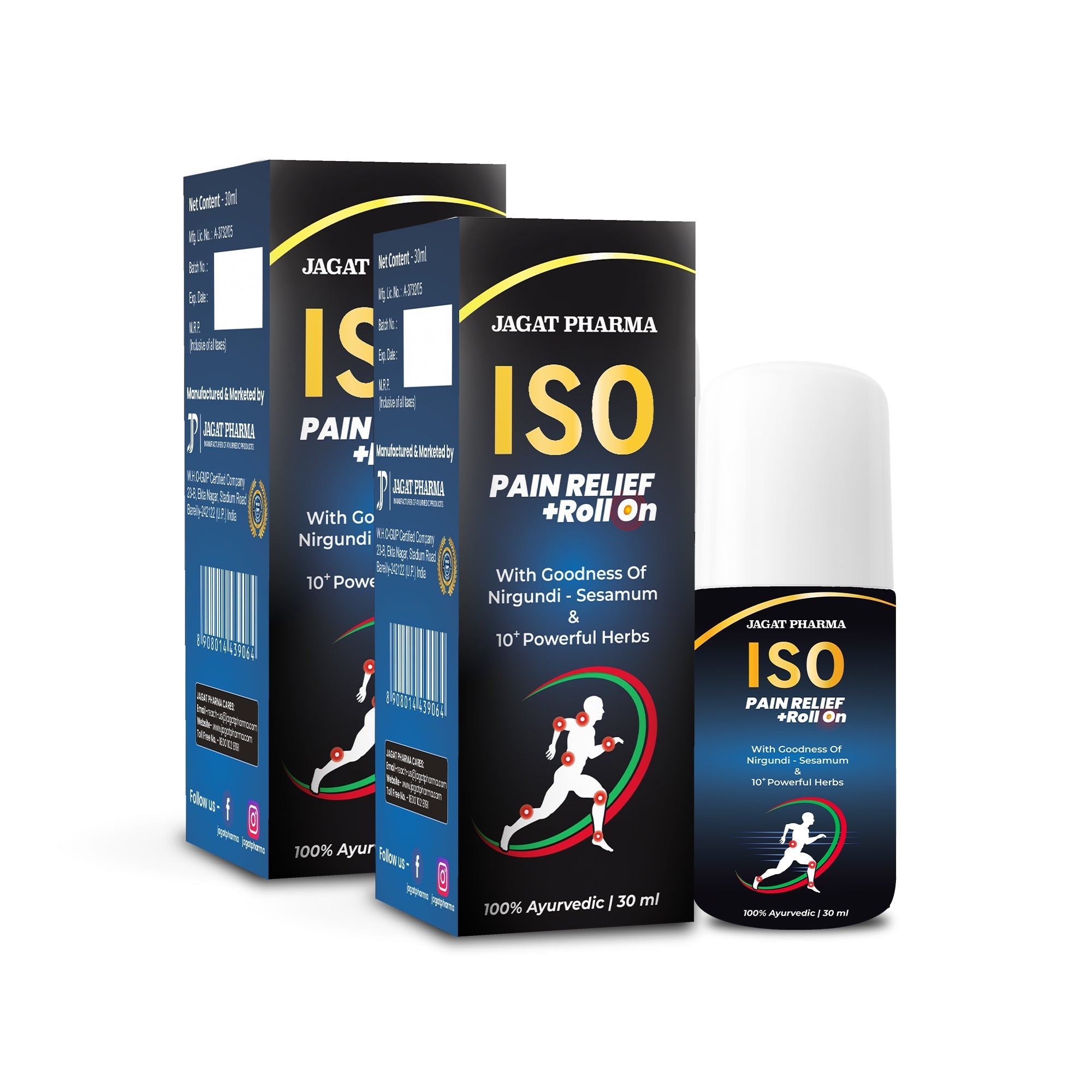 Jagat Pharma ISO Pain Relief Roll On - Distacart