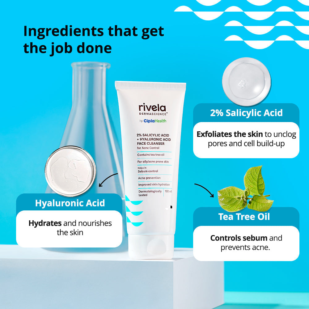 Rivela 2% Salicylic Acid + Hyaluronic Acid Face Cleanser