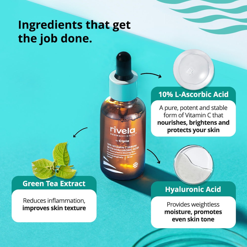 Rivela 10% Vitamin C Serum with Hyaluronic Acid
