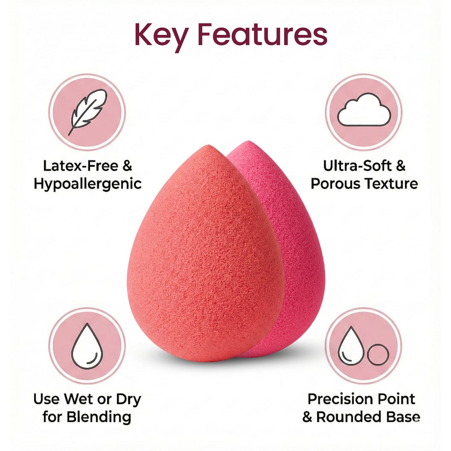 MiDazzle Beauty Blender-2Pcs MIBB3002 - Distacart