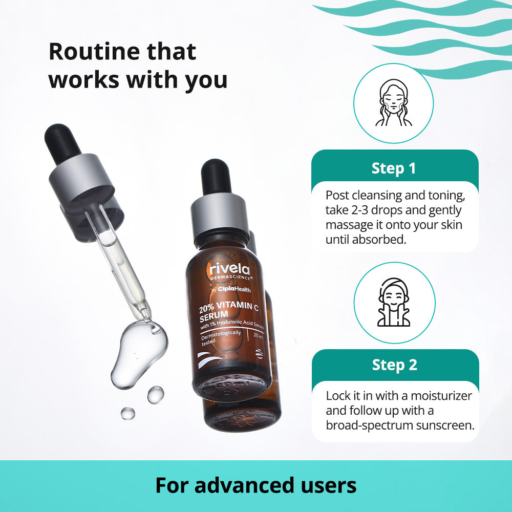 Rivela 20% Vit C Serum with 1% Hyaluronic Acid