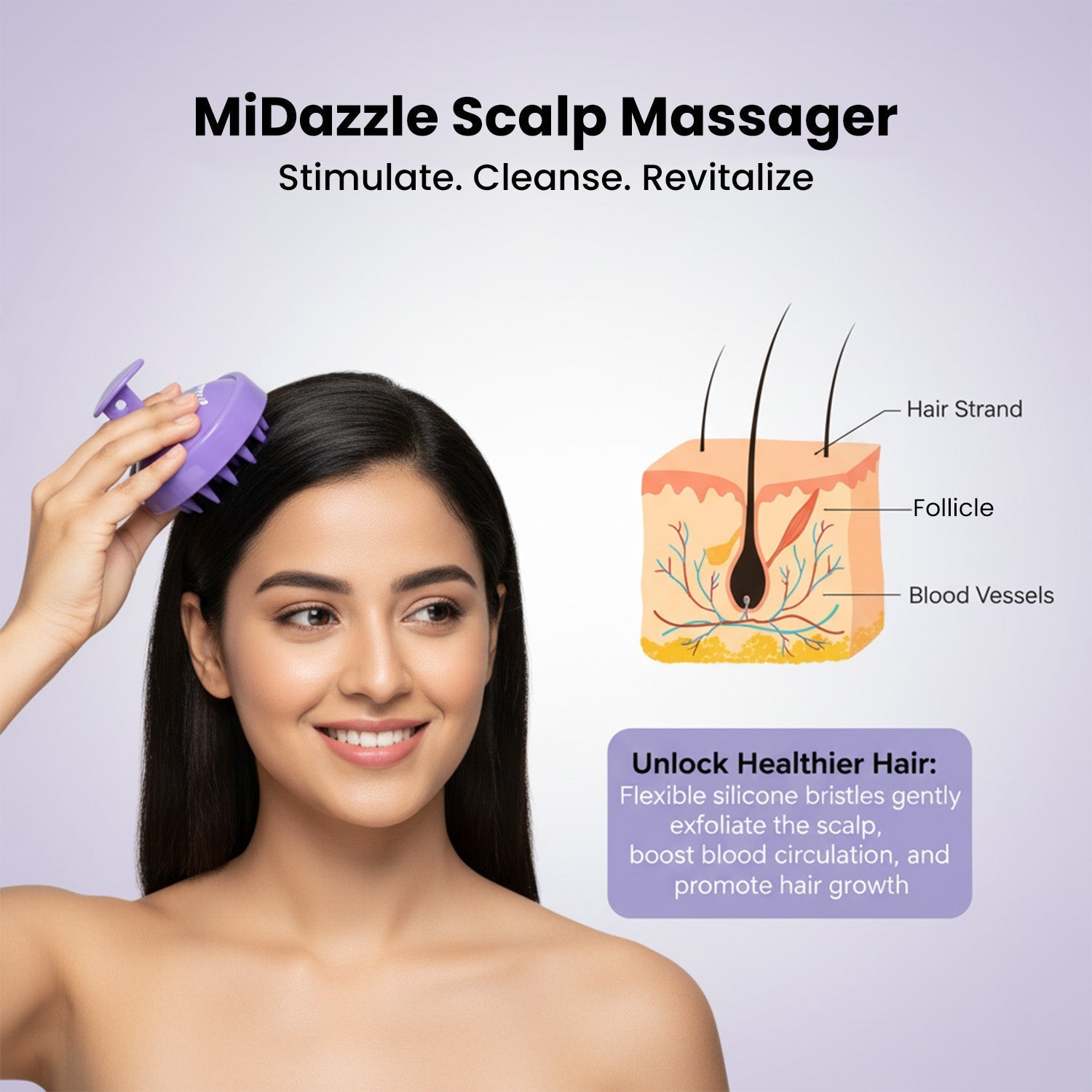 MiDazzle Midazzle Scalp Massager MIHA6315 - Distacart