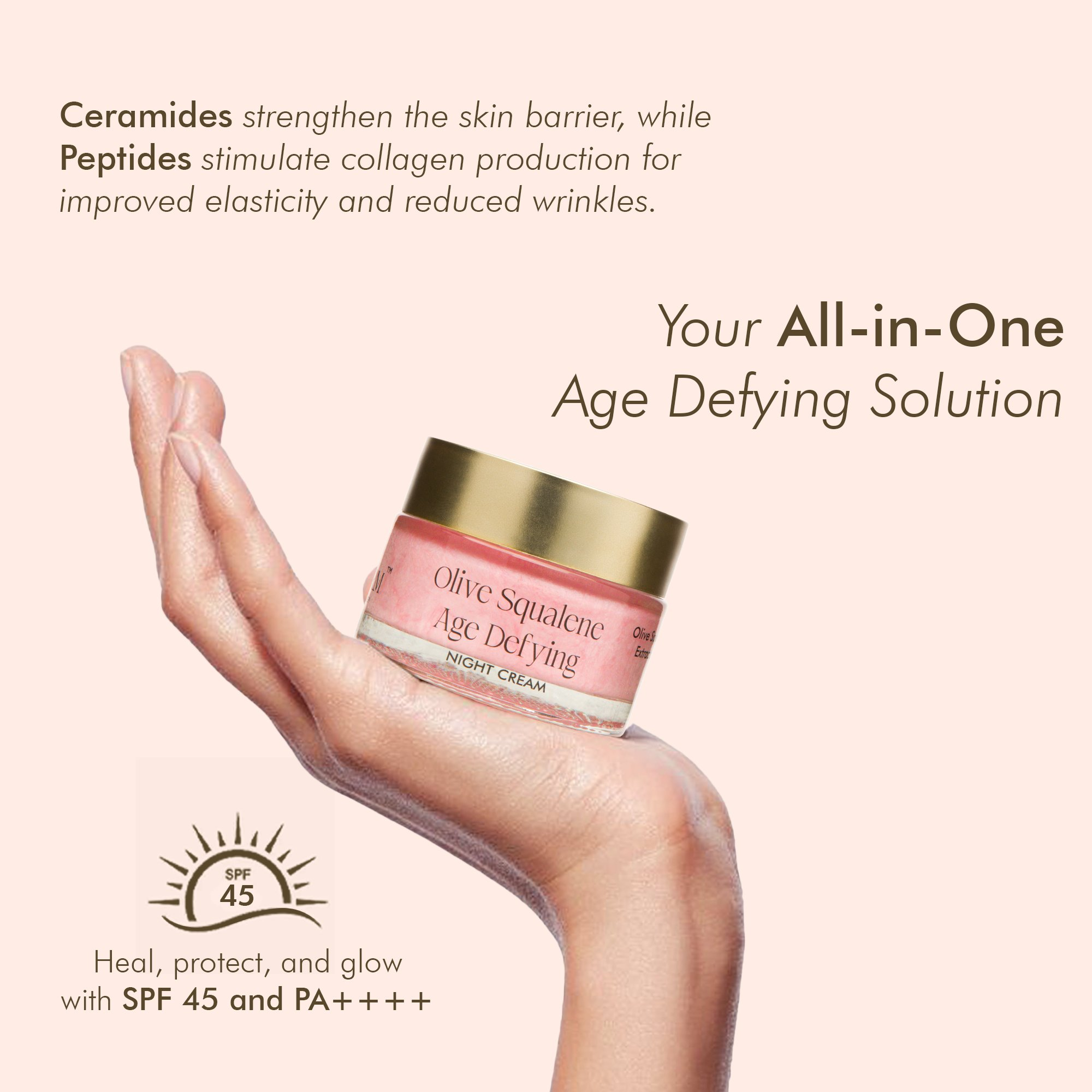 VedicDerm Olive Squalene Age Defying Night Cream with 24K Gold & Ceramides - Distacart