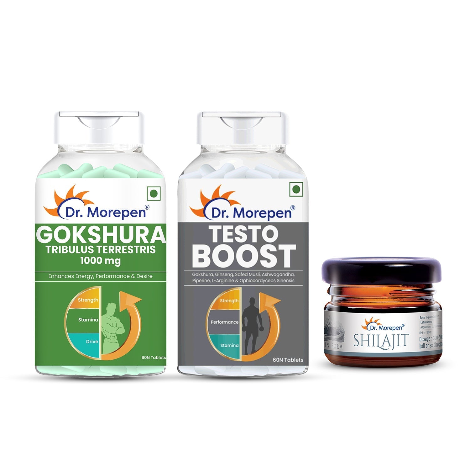 Dr Morpen Performance Combo- (Gokshura ,Testo Boost Tablets & Sj Resin) - Distacart