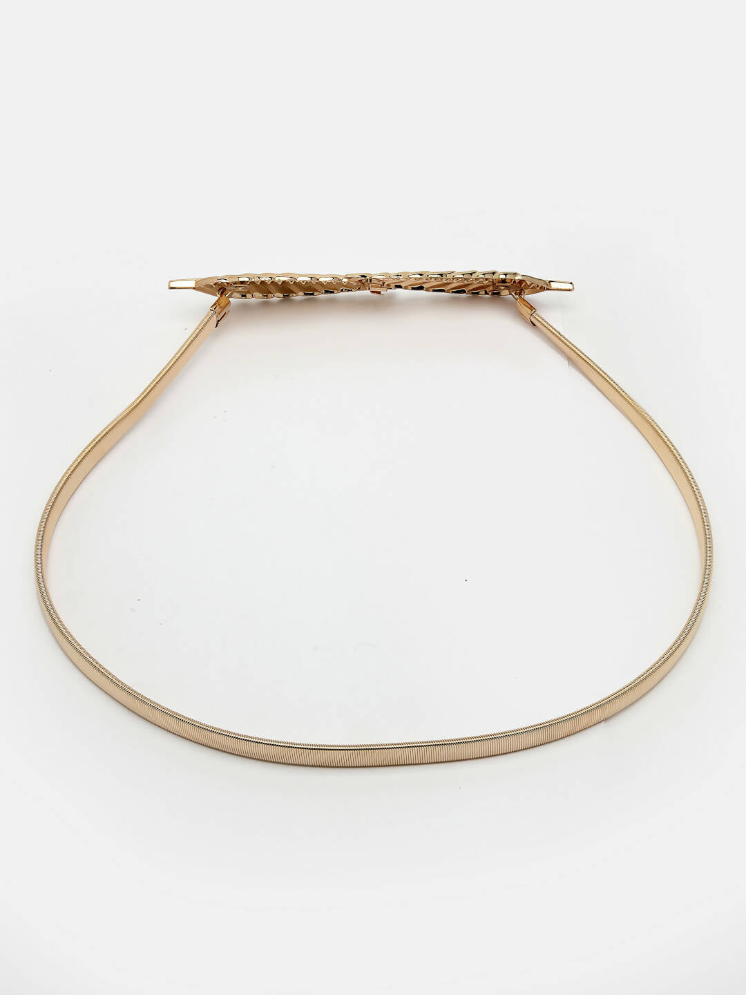 NVR Women Circular Gold-Polished Stretchable Metal Belt