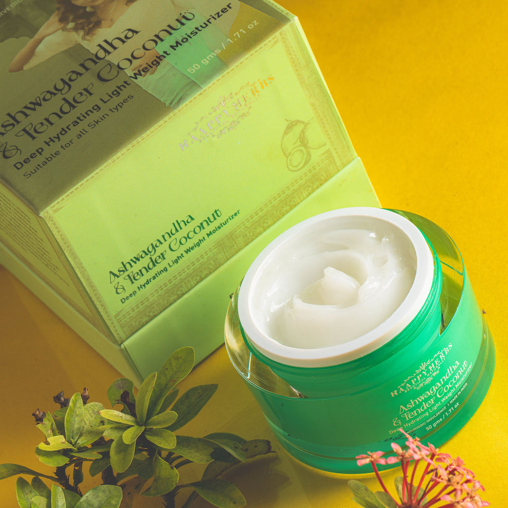Haappyherbs Ashwagandha & Tender Coconut Deep Hydrating Light Weight Moisturizer - Distacart