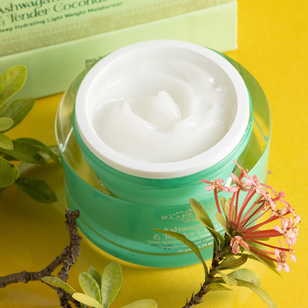 Haappyherbs Ashwagandha & Tender Coconut Deep Hydrating Light Weight Moisturizer - Distacart
