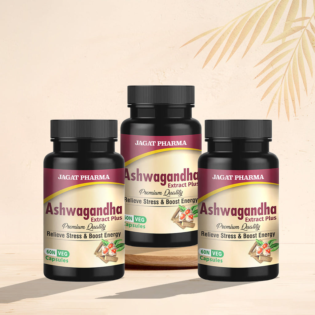 Jagat Pharma Ashwagandha Capsules | Helps Relieve Stress and Anxiety - Distacart