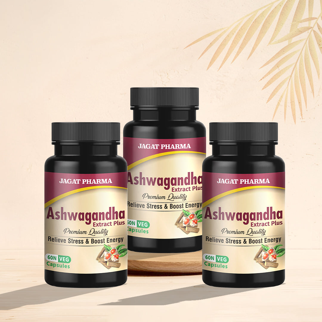 Jagat Pharma Ashwagandha Capsules | Helps Relieve Stress and Anxiety - Distacart