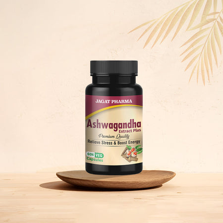 Jagat Pharma Ashwagandha Capsules | Helps Relieve Stress and Anxiety