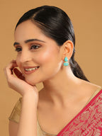 Nuyug 22K Gold Plated Turquoise Embrace Earrings - Distacart