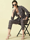 Myshka Women's Black Cotton Printed jacket