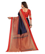 Vamika Navy Blue Printed Art Silk Saree