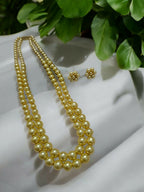 Inhanns Everyday Workwear Pearl Set (Double Layered Pearls) - Yellow