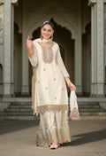 Ethnic Festive Wear White Primium Chinon Fabric Stitched Suit With Dupatta - Zeeya