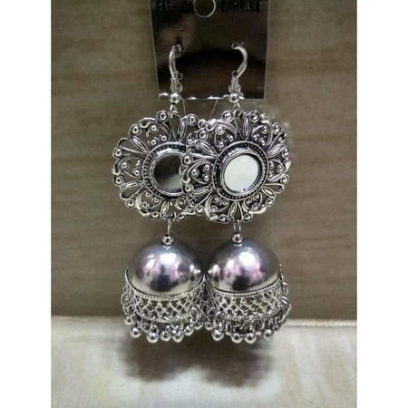 MS Fashion India Round Flower Design Hanging Jhumka Earrings