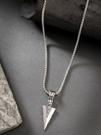 NVR Men's Set of 3 Multicolor Rhodium-Plated Arrow-Shaped Pendant With Chain