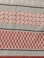 Yufta Women Rust Red and Beige Print Pure Cotton Kurta with Trouser and Dupatta