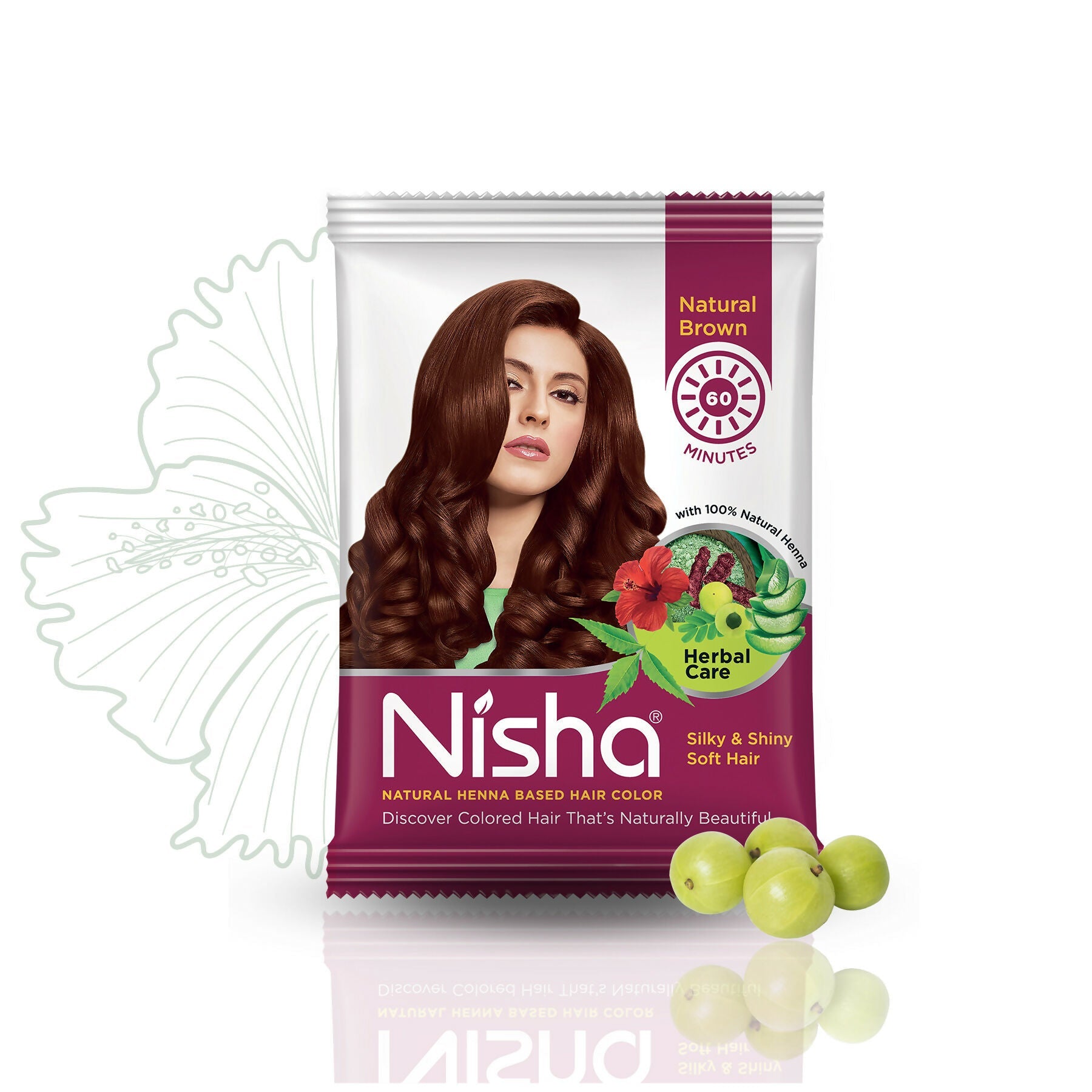 Nisha Henna Based Hair Colour For Women & Men Natural Brown - Distacart
