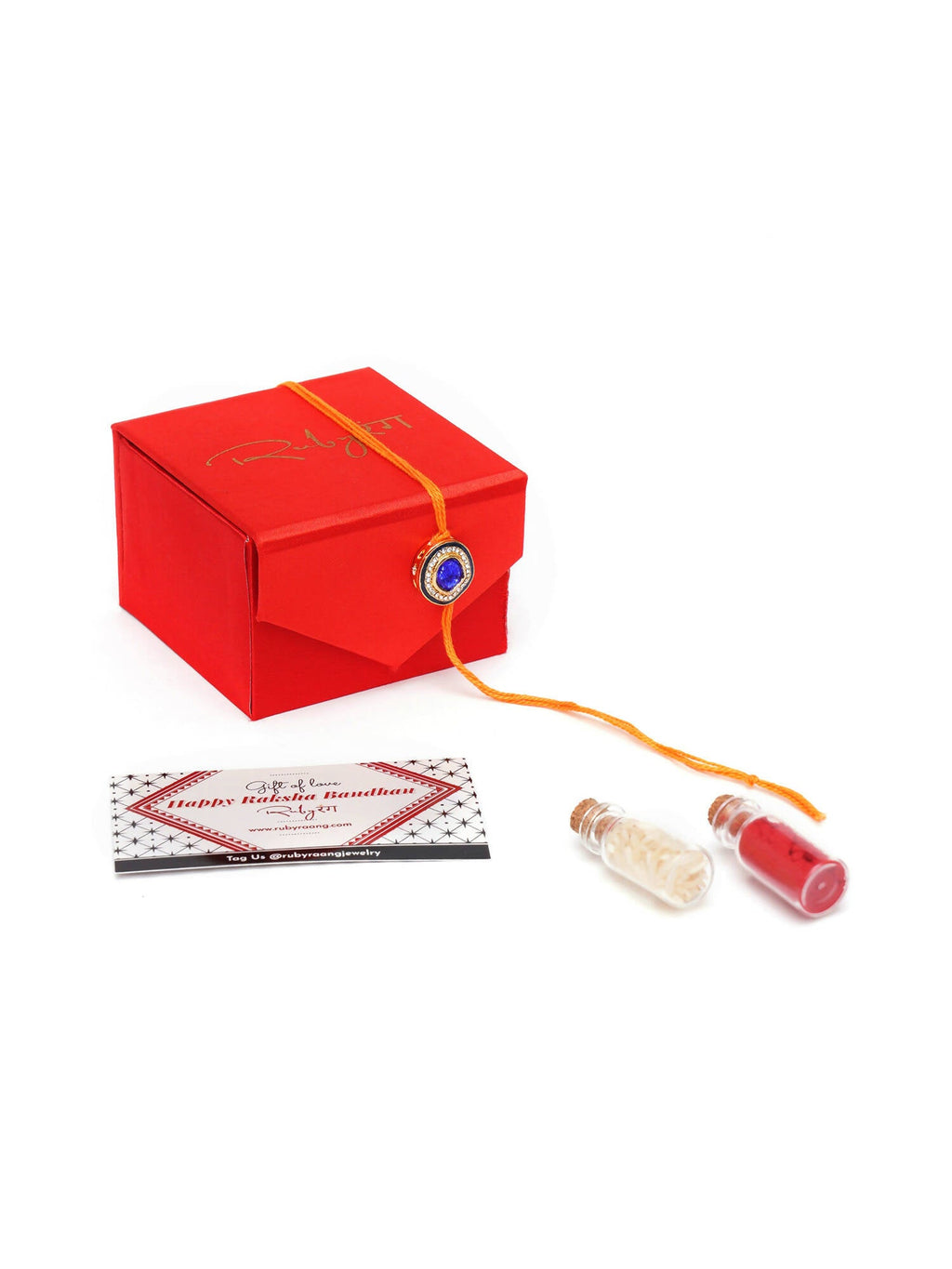 Designer kundan Rakhi - Ruby Raang - Distacart