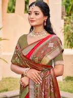 Shree Shyam Fashion Red Pochampally Silk Saree - Distacart