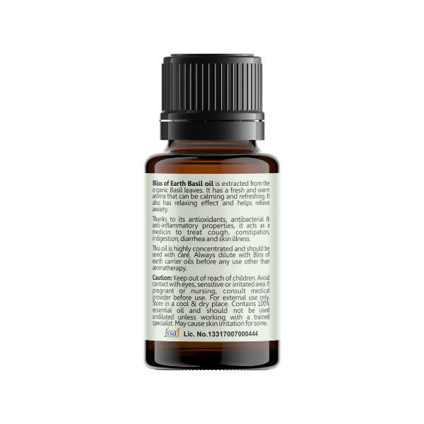 Bliss of Earth Premium Indian Essential Oil Organic Basil - Distacart
