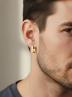 NVR Men's Set of 3 Multicolour Geomatric Shaped Hoop Earrings - Distacart