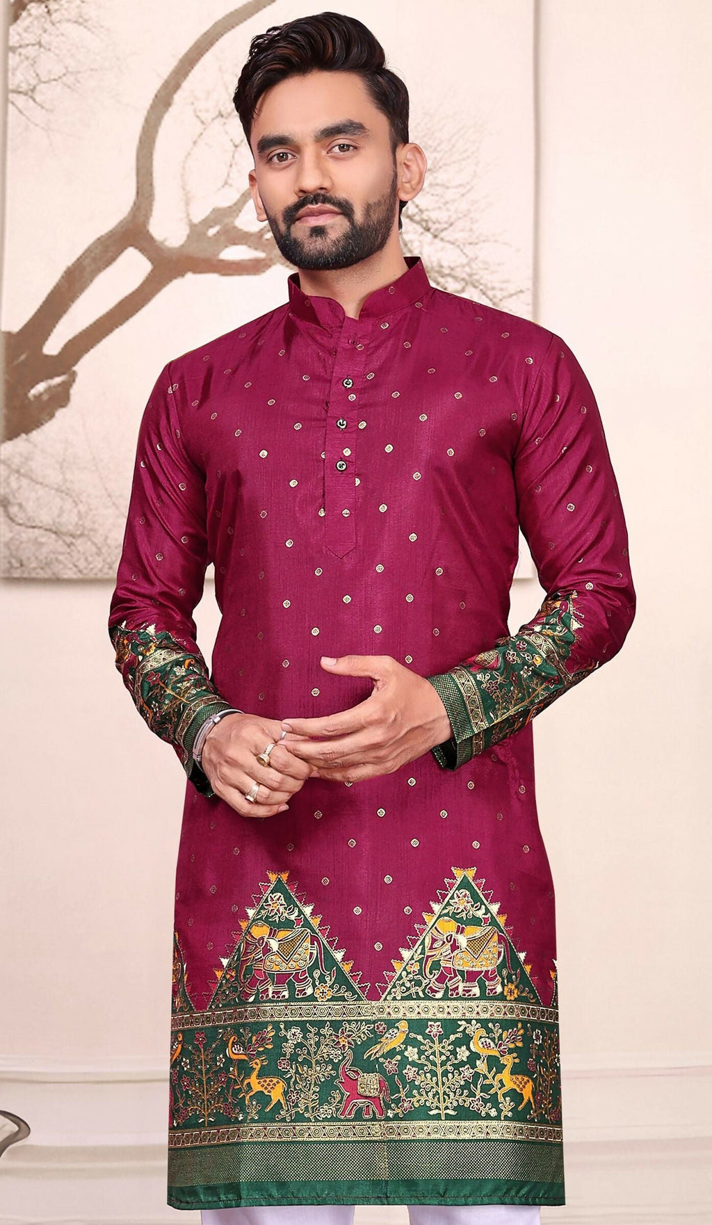 Anaita Purple Dola Silk Straight Kurta With Foil Work
