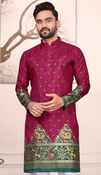 Anaita Purple Dola Silk Straight Kurta With Foil Work