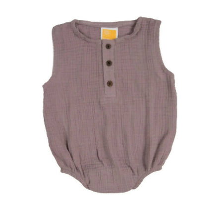 Sunshine Baby Cute Organic Muslin Cotton Sleeveless Rompers For Babies - Purple