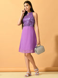 Myshka Women's Lavender Empire Party Dress - Distacart