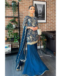 Prazu Fashion Blue Georgette Embroidered Sharara Suit - Distacart