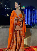 Prazu Fashion Orange Georgette Sequence Palazzo Suit
