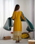 Prazu Fashion Violet Chinon Silk Embroidered Sharara Suit - Distacart