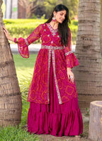 Prazu Fashion Pink Bandhej Embroidered Top With Lehenga - Distacart