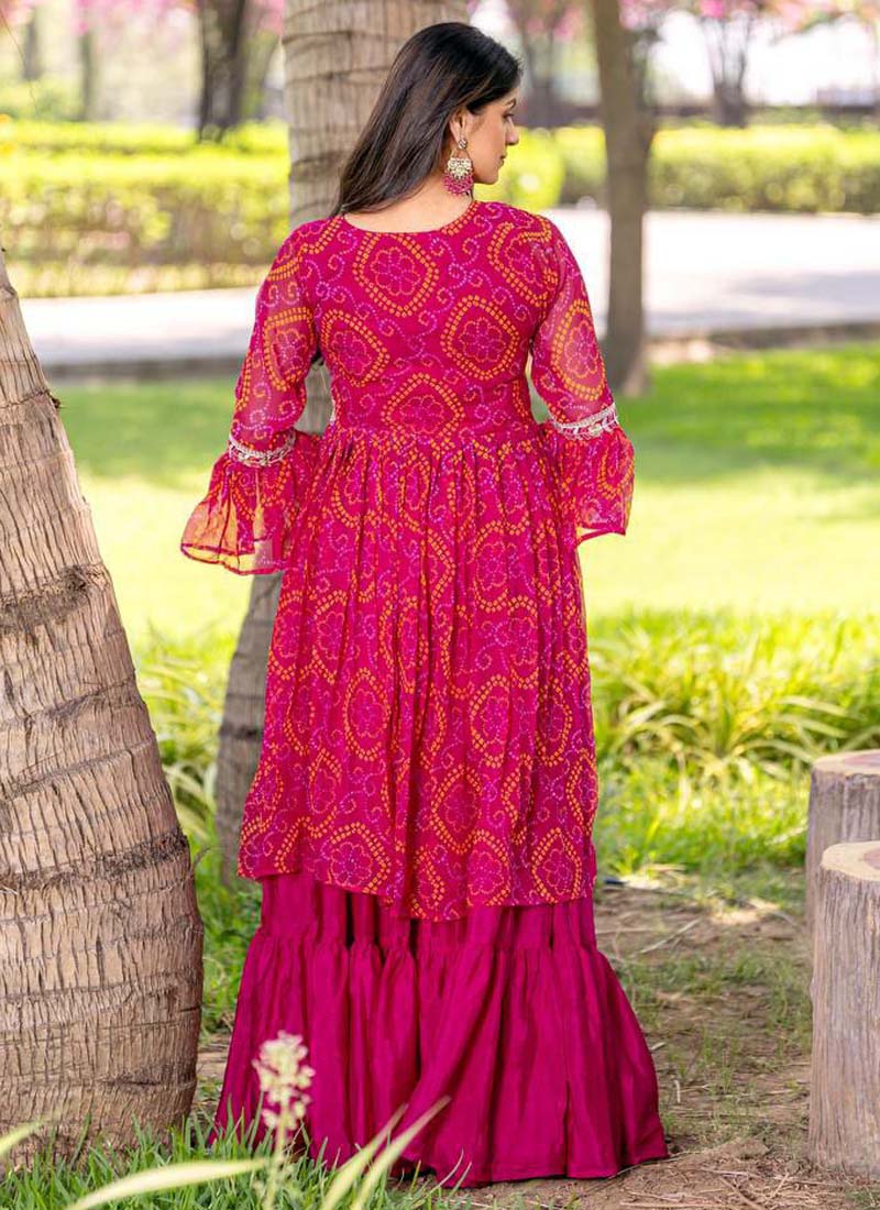 Prazu Fashion Pink Bandhej Embroidered Top With Lehenga - Distacart