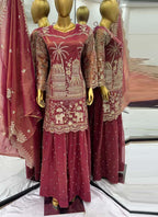 Prazu Fashion Gajri Organza Embroidered Palazzo Suit