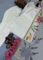Prazu Fashion Off White Japan Satin Silk Designer Palazzo Suit