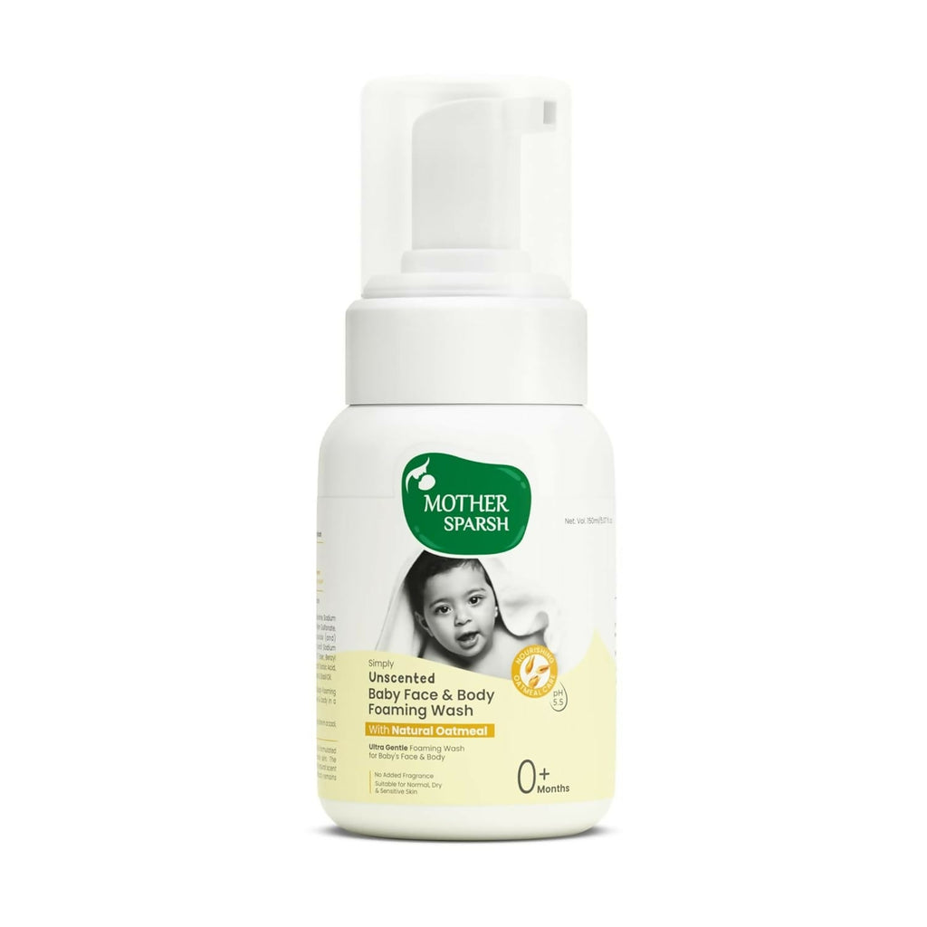 Mother Sparsh Simply Unscented Foaming Baby Face & Body Wash With Natural Oatmeal