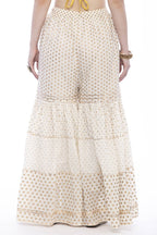 Mominos Fashion Trendy Cotton Off White Gold Print With Gota Sharara - Distacart